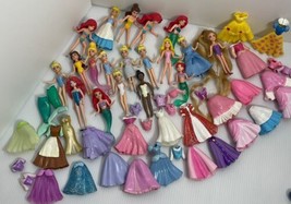 Polly Pocket Disney Princesses And Princes Rubber Clothes Lot Ariel Cind... - $30.39