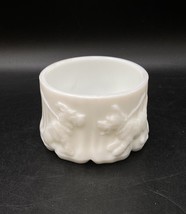 Akro Agate Powder Dish White Scotty Dogs Milk Glass Bowl Vintage - $29.69