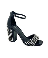 MICHAEL KORS COLLECTION Studded Block Heel Black Leather Ankle Strap SZ ... - $1,996.94 MXN