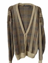 Vintage Men&#39;s JT Beckett Sweater Sz L (42-44) Multicolored Cable Knit V-neck - £17.91 GBP