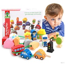 Wooden Educational Toys Wooden Shape Color Sorting Preschool Stacking  - £16.07 GBP