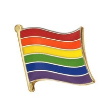 RAINBOW FLAG LAPEL PIN 0.5&quot; Gay Lesbian Pride LGBTQ Hat Tie Tack Badge P... - $128.23 MXN