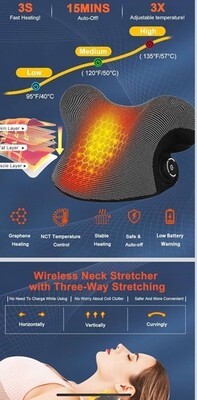 Wireless Heated Neck Stretcher for Pain Relief, Portable Cordless Item image 3