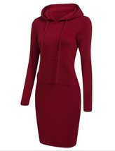 Autumn Winter Warm Sweatshirt Long-Sleeved Dress Woman Clothing Hooded Collar Po - £44.50 GBP