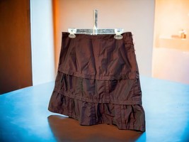 Max Studio Ladies Abigail Tiered Lined Black Burgundy Mingled Skirt New Medium - £22.67 GBP