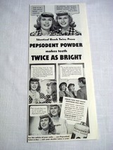 1942 Ad Pepsodent Tooth Powder with the Usack Twins Makes Teeth Twice As... - £7.18 GBP