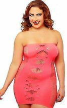 New Rockalicious Women&#39;s Stretch Mini Sexy Lingerie Dress Plus Size Coral #R108X - £11.96 GBP