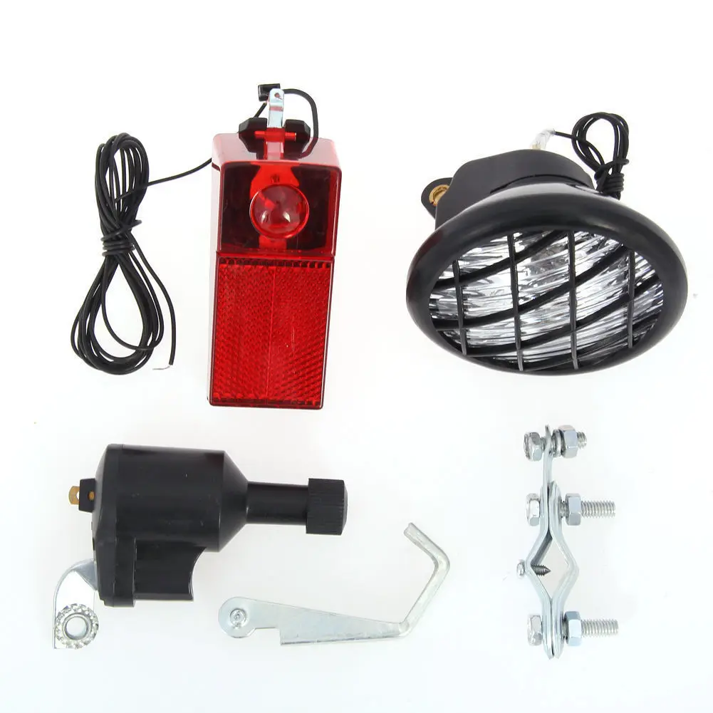 An item in the Sporting Goods category: New Motorized Bike Bicycle Friction Dynamo Generator Bicycle Dynamo Lights Set
