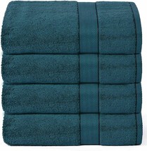 GLAMBURG 700 GSM Premium Cotton 4-Pack Bath Towel Set 100% Combed Cotton Teal - £33.22 GBP