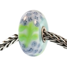 Authentic Trollbeads Glass 61376 Blue Flax RETIRED - £10.55 GBP