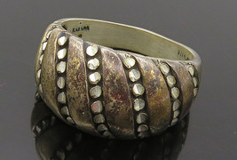 KABANA 925 Sterling Silver - Vintage Patterned Dome Band Ring Sz 10 - RG15658 - £40.85 GBP