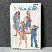 Simplicity Girls Skirt Culottes Pants Vest Jacket Size 12 1984 Pattern #... - $9.45