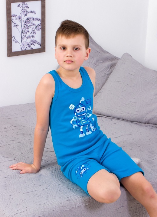 Pajama Set (boys), Summer,  Nosi svoe 6371-008-33 (biriuzovyj-robot) - $28.92+