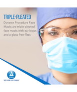 Dynarex 3-Ply Procedure Face Masks, Glass-Free Filter Earloop Blue/Yello... - $81.14 CAD