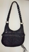 Sabina Crossbody Shoulder Bag Purse Leather Suede Tooled Western Braid B... - £35.10 GBP
