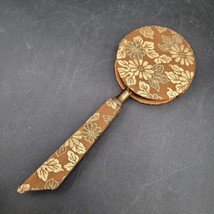 Vintage Silk Wrapped Brown &amp; Gold Floral Magnifying Glass w/Cover From J... - $14.84