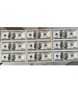 9 X $100 dollar bill STAR BANKNOTE SEQUENTIAL CONSECUTIVE SERIES 1999 02... - £1,089.88 GBP
