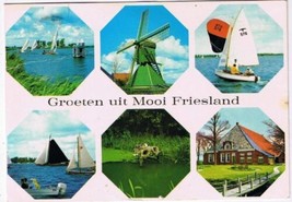 The Netherlands Postcard Holland Friesland Multi View Sailboats - $2.10