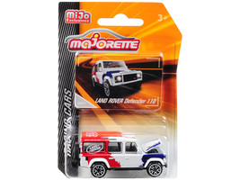 Land Rover Defender 110 White/Red/Blue &quot;Above and Beyond&quot; &quot;Racing Cars&quot; 1/60 Die - £11.95 GBP