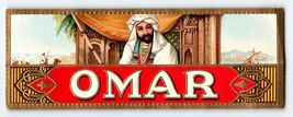 Omar Cigar Tobacco Label Middle Eastern Man In Dessert Embossed Vintage ... - $8.90