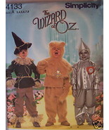 Simplicity 4133 WIZARD OF OZ TIN MAN SCARECROW LION 3-8 OOP - $105.95 CAD