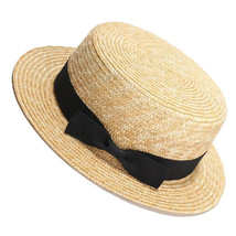 New Men’s Straw Boater Black Band Fedora Dress Hat (Size 56-58CM) - £18.99 GBP