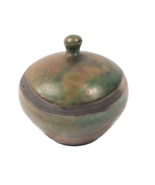 Raku Style Covered Pot Metallic Glazes As Is Very Beautiful - $24.67 CAD