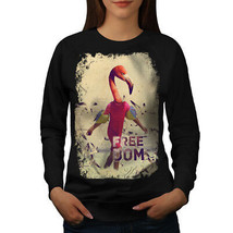 Wellcoda Flamingo Freedom Animal Womens Sweatshirt, Beach Casual Pullover Jumper - £23.25 GBP+
