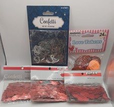 PARTY Lot Of 6 CONFETTI AND LOVE COINS Valentines Day Hearts, Wine Glass... - £12.36 GBP