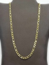 Men&#39;s 6mm Wide Figaro Link Chain Necklace 10k Gold 22&quot; Long 24.9 Grams - £1,534.95 GBP
