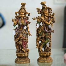 India at Your Doorstep Radha Krishna Statue Couple Statue God of Lovers, Temple  - £177.53 GBP