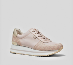 Michael Kors Monique Trainer Ballet 11 M Metallic Textile Lace-Up Signat... - $89.99