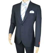 Men Suit BERLUSCONI Turkey Italian Wool 180's Single Breasted 623-03 Navy Plaid image 15