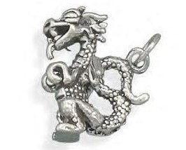 Brand New Sterling Silver Small Dragon Charm - £23.86 GBP