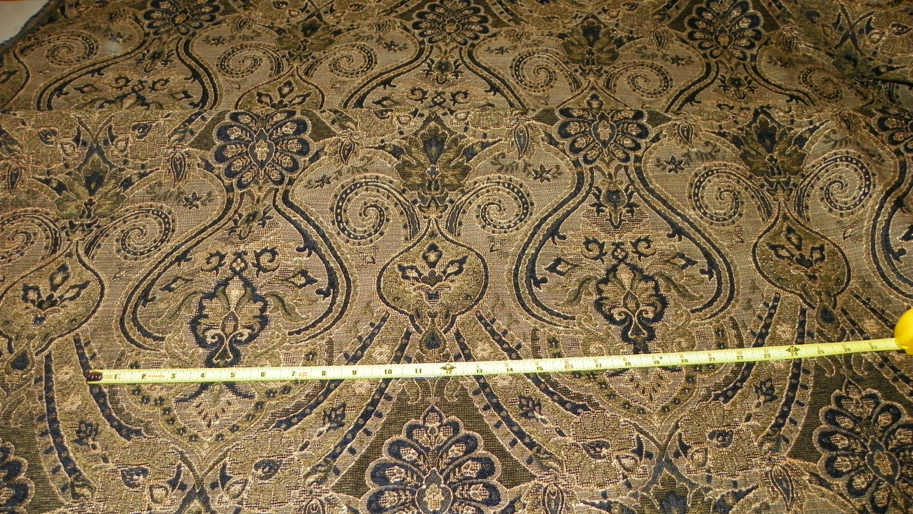 Black Gold Beige Gothic Print Upholstery Fabric 1 Yard  R215 - $59.95