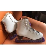 Jackson Mystique Ladies Size 7 White Figure Ice Skates 1490 w/blade Prot... - £42.00 GBP