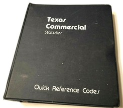 1981 Texas Commercial Statues Quick Reference Codes Ring Binder - £48.53 GBP