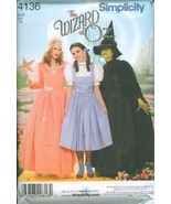 Simplicity 4136 WIZARD OF OZ DOROTHY GLINDA WITCH COSTUMES 6-12 OOP - $105.95 CAD