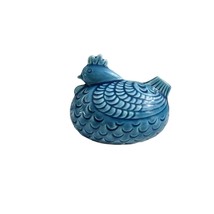 Enesco Fat Blue Bird Pottery Savings Coin Bank Cork Stopper Circa 1960s Vtg MCM - £14.65 GBP