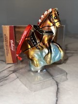 NEW 2019 Budweiser Glass Clydesdale Horse Ornament Beer Kurt Adler Hand Crafted - $25.00