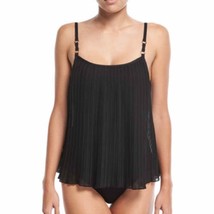 NWT Luxe by Lisa Vogel Plisse Sway Tankini Top in Black Size XS - £47.84 GBP