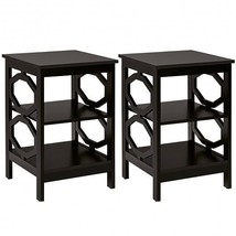 2 Pieces 3-tier Nightstand Sofa Side End Accent Table Storage Display Sh... - £123.26 GBP