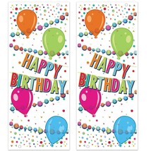 2 Piece Colorful Plastic Happy Birthday Door Covers Decorations For Bday, Indoor - £21.92 GBP