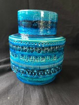 Aldo Londi per Bitossi. Grande Cylindrical vase IN Rimini-Blue Vetro Cer... - $396.50