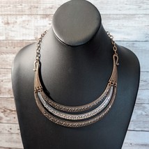 Vintage Necklace Layered Metal Statement - £13.27 GBP