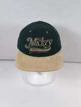 Vintage Mickey Walt Disney Green Snapback Baseball Hat Embroidered Made In USA - £14.58 GBP