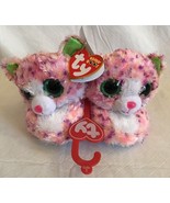 NWT TY Beanie Boo SOPHIE Spotted Cat Plush Big Head Slipper Small Kids S... - £14.45 GBP