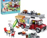 Minifigure Beach Camper Van Vacation Set In Box Rv Camper With Lights US... - $58.31