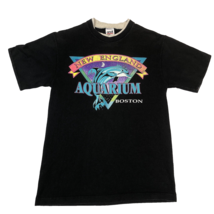 Vintage New England Aquarium Double Collar Dolphin T Shirt Medium USA Made - $29.69
