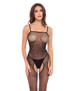 Rene Rofe Sparkle Crotchless Bodystocking Black O/s - $12.00